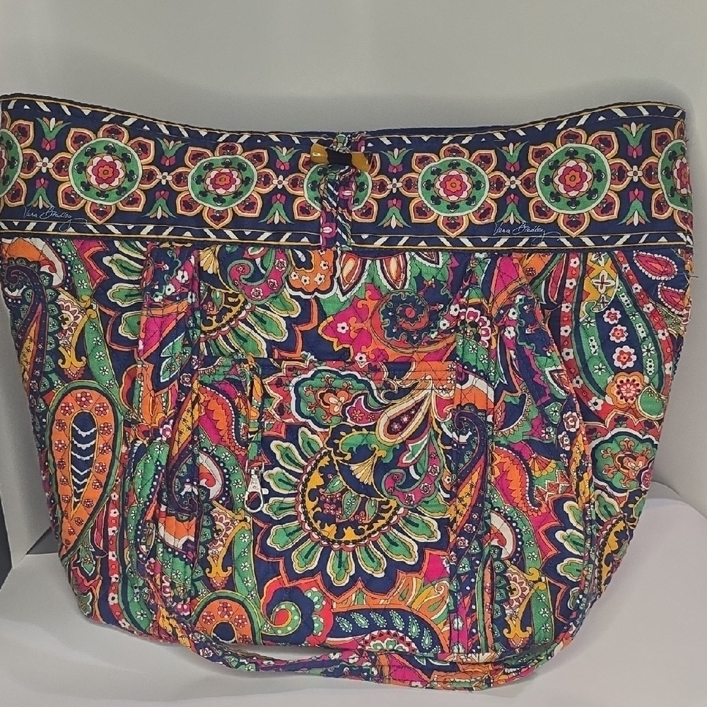 Vera Bradley Pink and Red Quilted Tote Bag